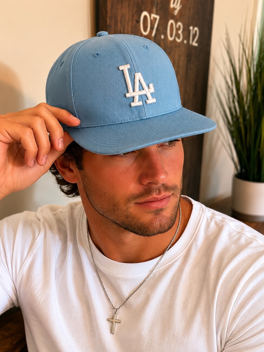 MLB Light Blue LA Logo Snap back Cap